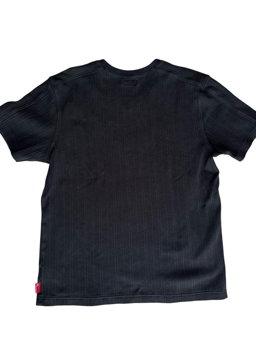 Vintage Guess Mens Black Ribbed V-Neck T-Shirt Large Y2K - Picture 5 of 7